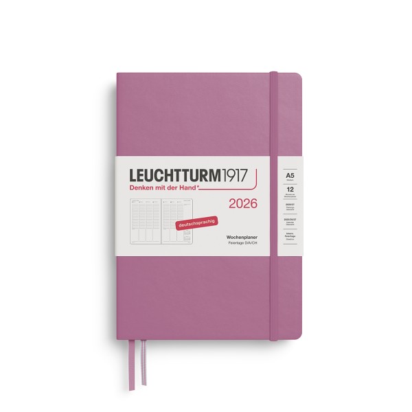 Wochenkalender Medium A5 2026 dusty rose