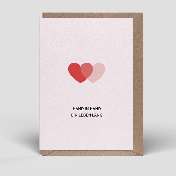 Klappkarte "Hand in Hand ein Leben lang"