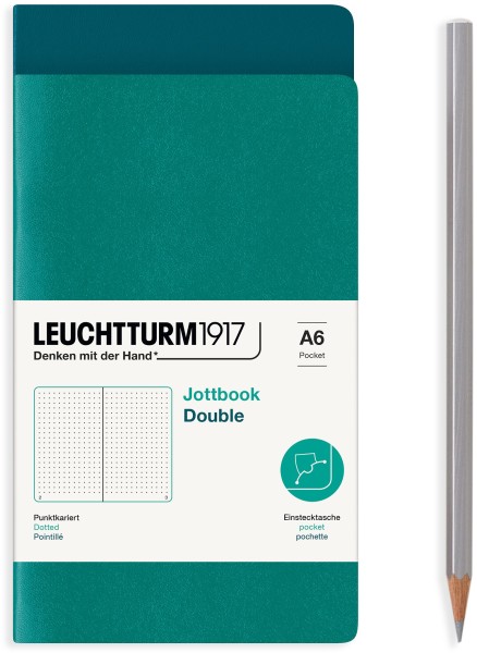 Jottbook Double A6 Smaragd/Pacefic Green