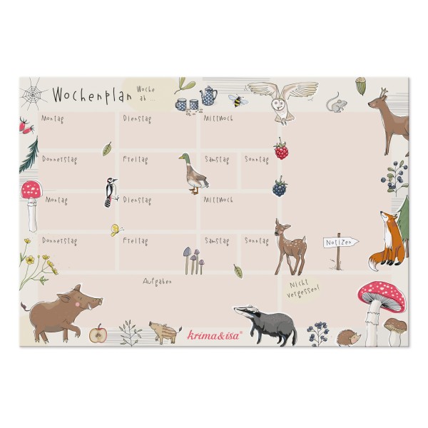 Schreibtischunterlage Waldtiere