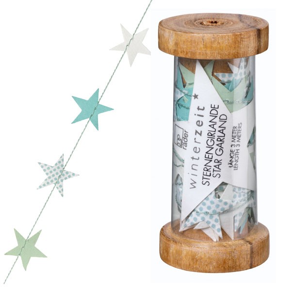 Winterzeit Sternengirlande türkis 3m