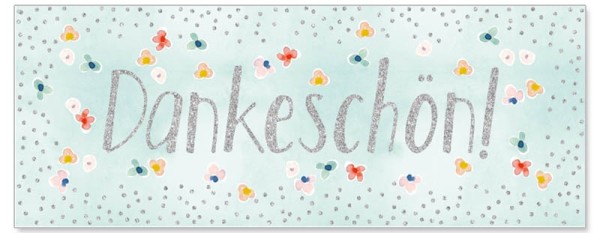 Grußkarte DIN lang Merci