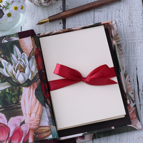 Halb-Leder Box für Notizblock mit Balloonmuster