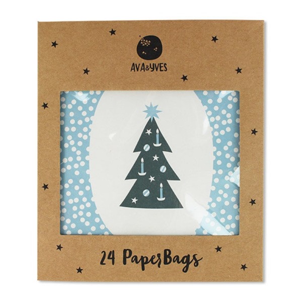 Papiergeschenktüten klein, eisblau/weiß