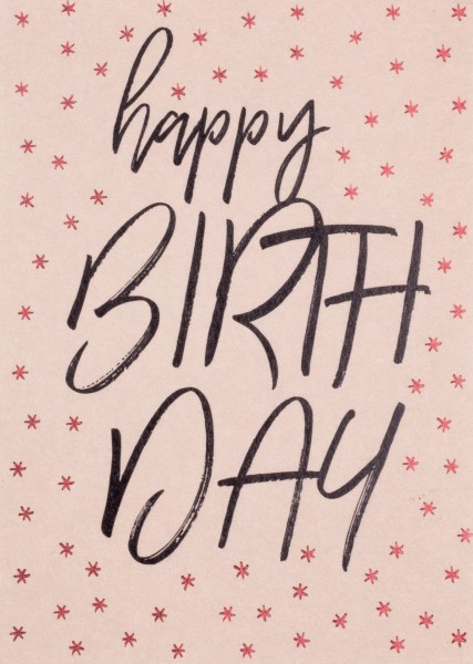Klappkarte Happy birthday-Sterne
