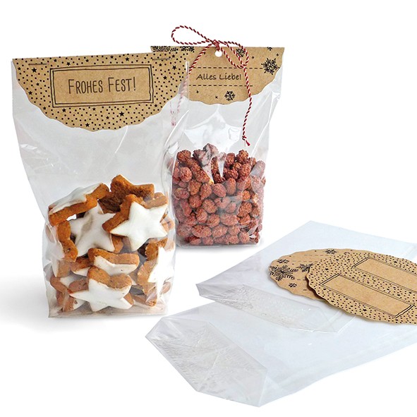 Klarsichtbeutel Set mit Klappkarte